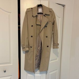 Mango Double-Breasted Beige Trench Coat